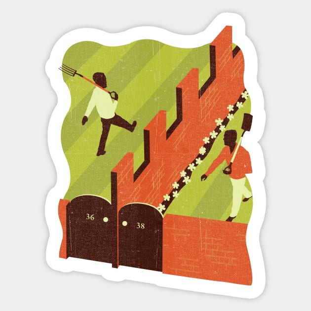 CSMA rival neighbours Sticker by Neil Webb | Illustrator